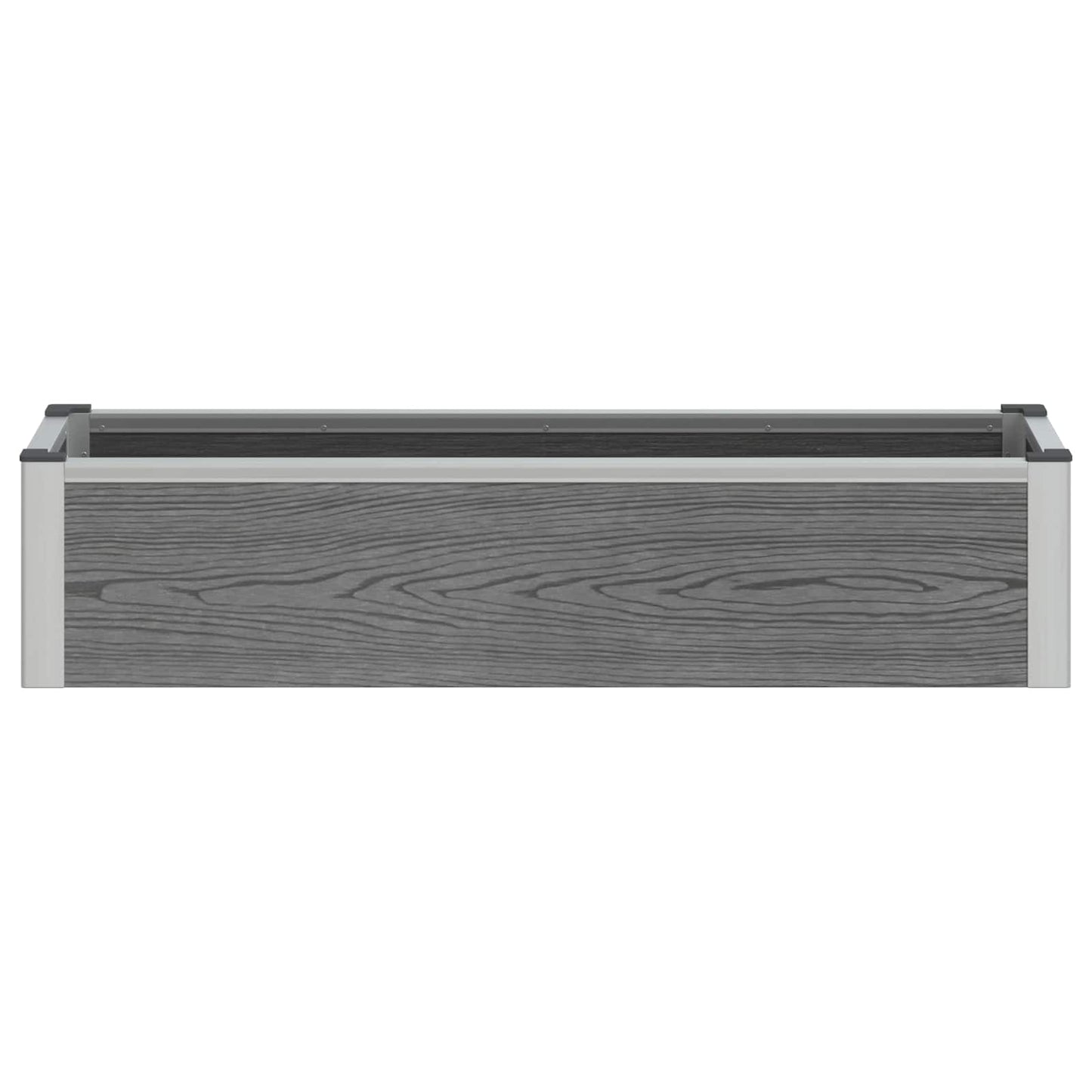 Verhoogde plantenbak Grijs 100 x 30 x 22 cm WPC en Aluminium