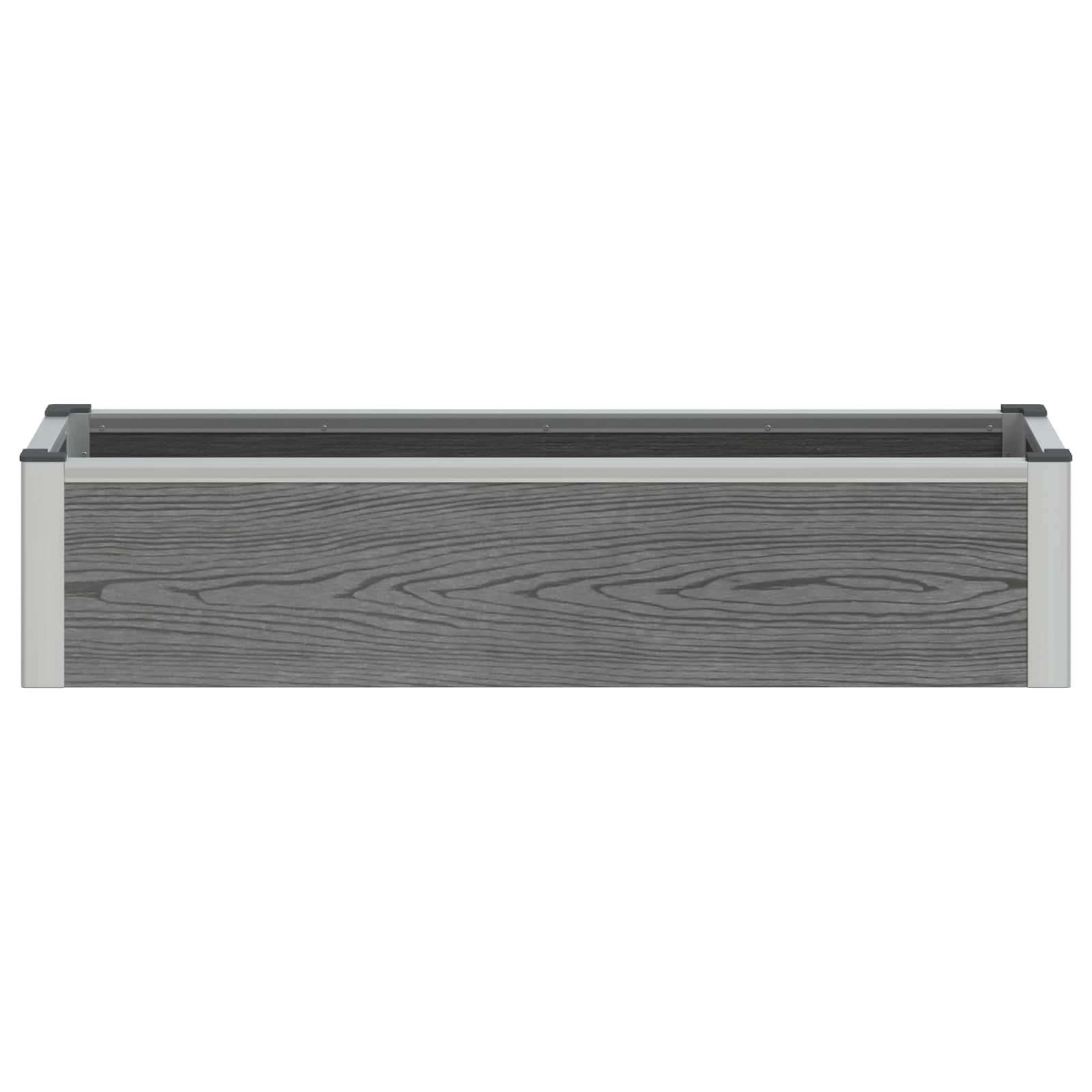 Verhoogde plantenbak Grijs 100 x 30 x 22 cm WPC en Aluminium