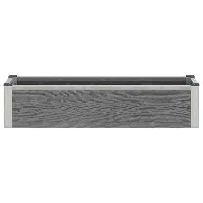Verhoogde plantenbak Grijs 100 x 30 x 22 cm WPC en Aluminium