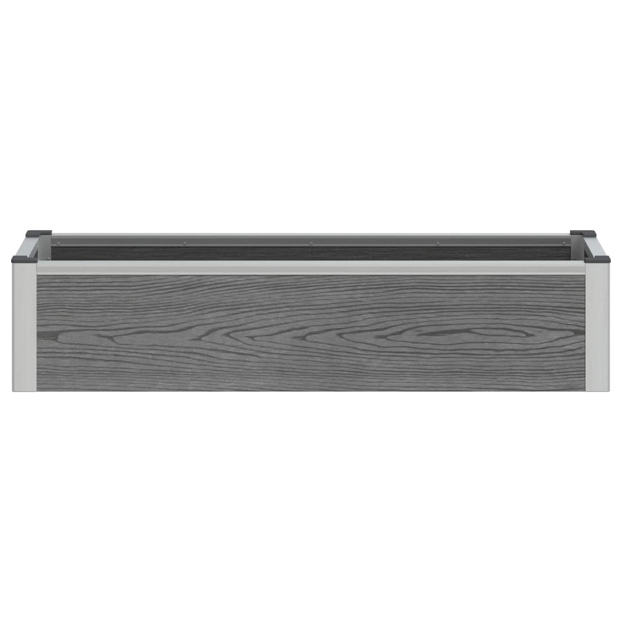 Verhoogde plantenbak Grijs 100 x 30 x 22 cm WPC en Aluminium