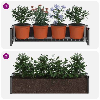 Verhoogde plantenbak Grijs 100 x 30 x 22 cm WPC en Aluminium