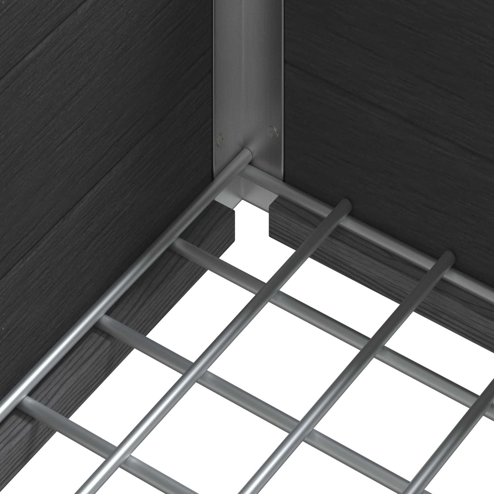 Verhoogde plantenbak Grijs 50 x 30 x 22 cm WPC en Aluminium