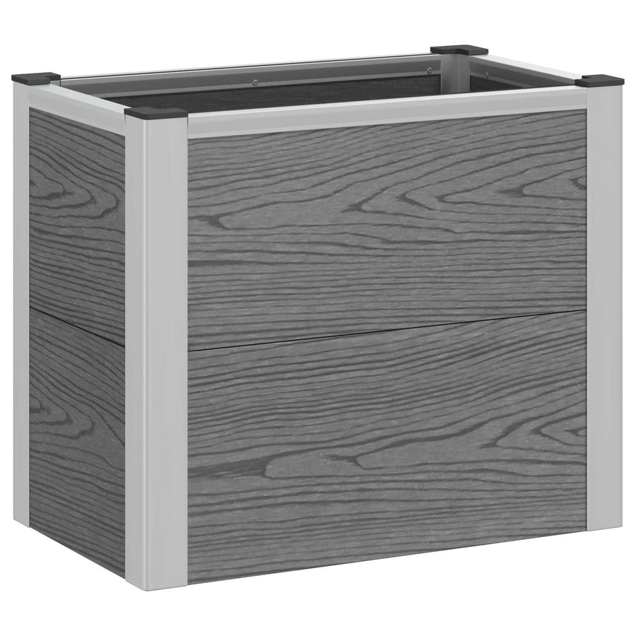 Verhoogde plantenbak Grijs 50 x 30 x 22 cm WPC en Aluminium