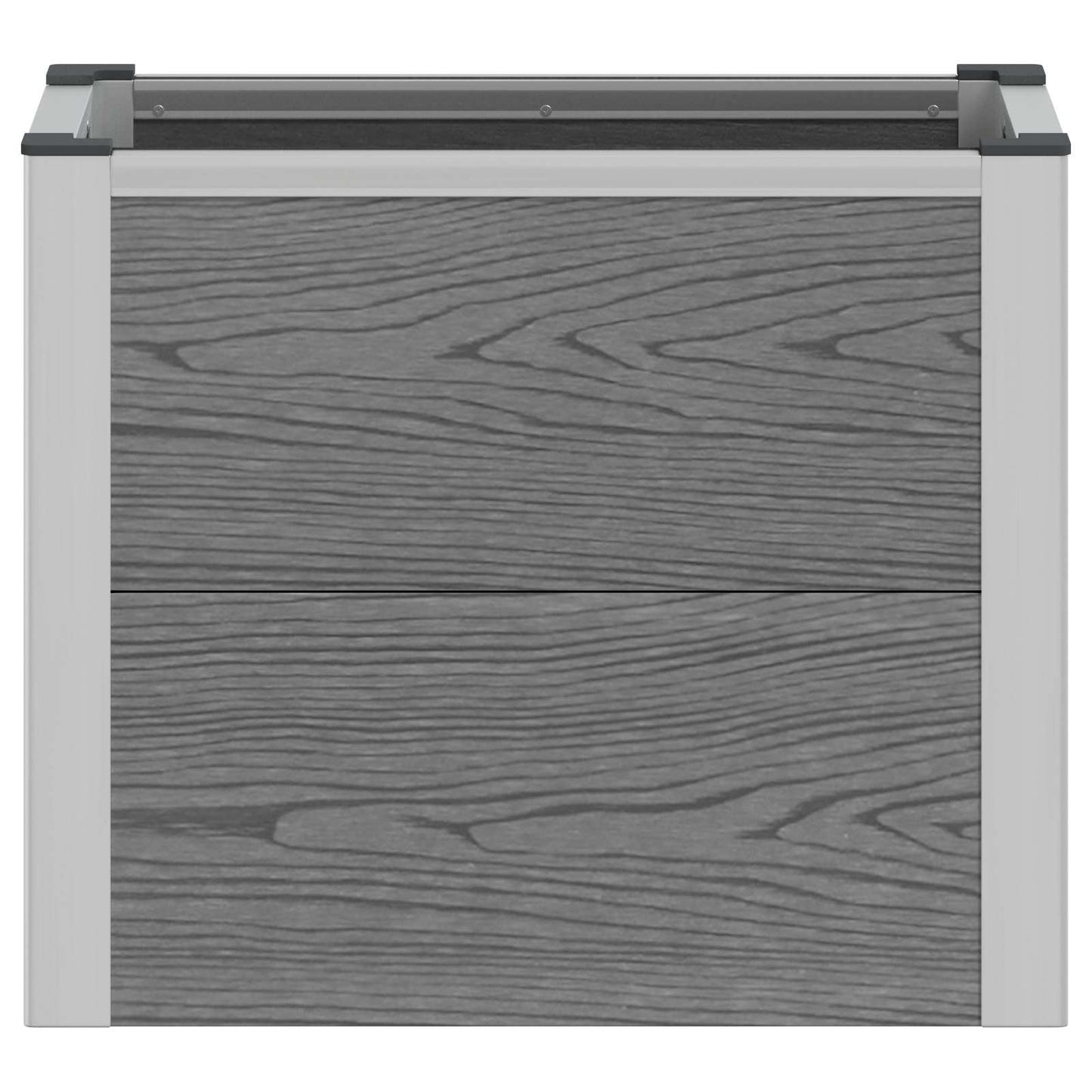 Verhoogde plantenbak Grijs 50 x 30 x 22 cm WPC en Aluminium