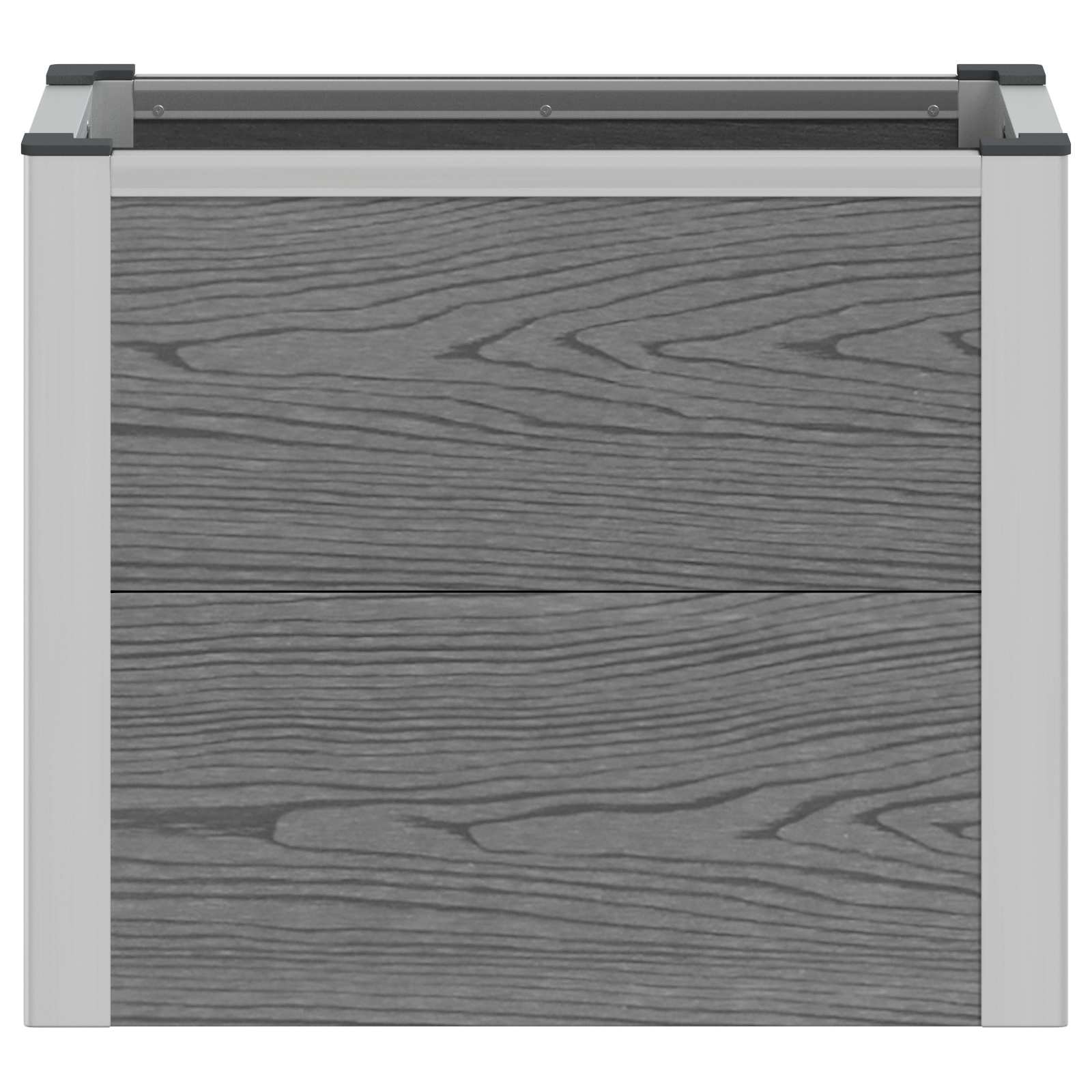 Verhoogde plantenbak Grijs 50 x 30 x 22 cm WPC en Aluminium
