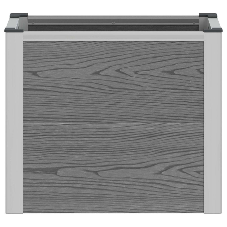 Verhoogde plantenbak Grijs 50 x 30 x 22 cm WPC en Aluminium