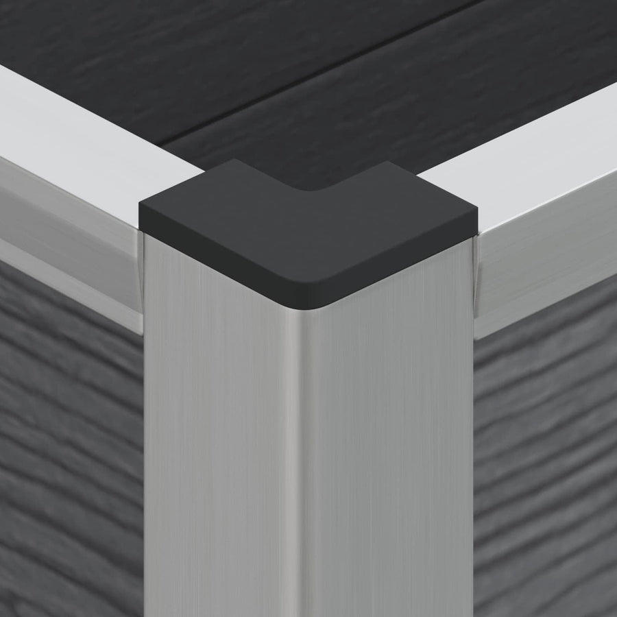 Verhoogde plantenbak Grijs 75 x 30 x 22 cm WPC en Aluminium