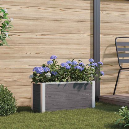 Verhoogde plantenbak Grijs 75 x 30 x 22 cm WPC en Aluminium