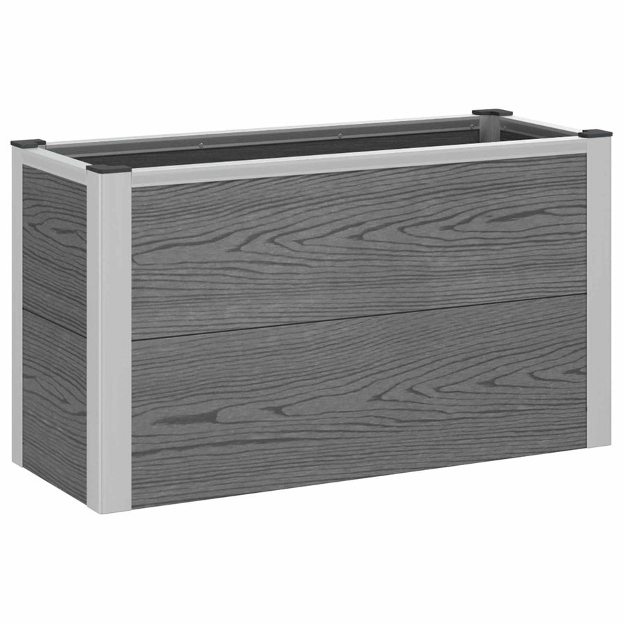 Verhoogde plantenbak Grijs 75 x 30 x 22 cm WPC en Aluminium