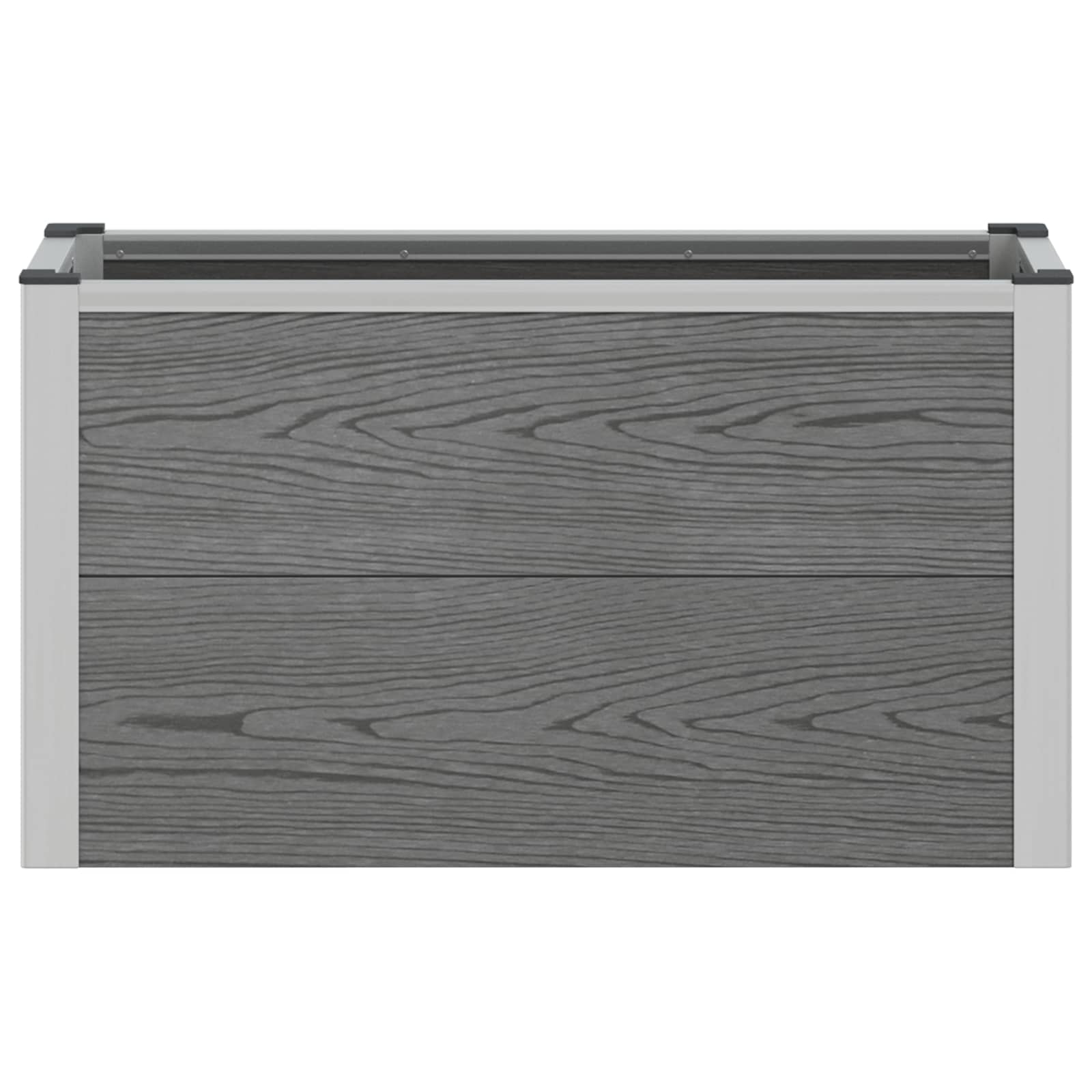 Verhoogde plantenbak Grijs 75 x 30 x 22 cm WPC en Aluminium