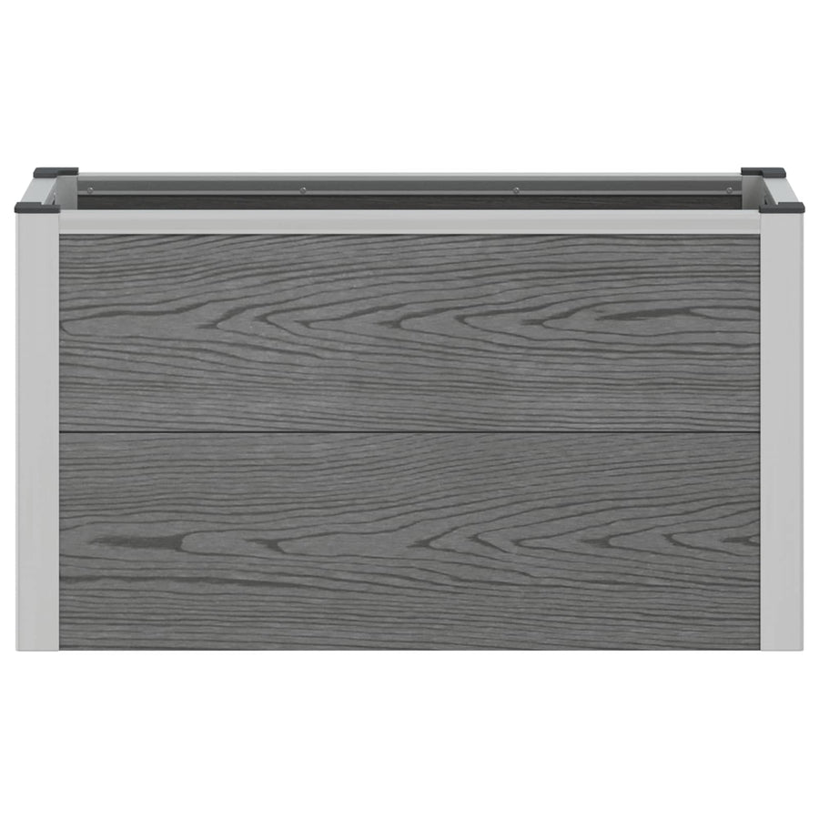 Verhoogde plantenbak Grijs 75 x 30 x 22 cm WPC en Aluminium