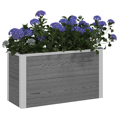 Verhoogde plantenbak Grijs 75 x 30 x 22 cm WPC en Aluminium