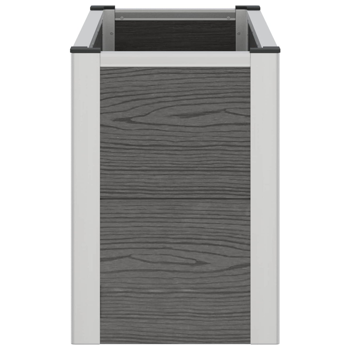 Verhoogde plantenbak Grijs 75 x 30 x 22 cm WPC en Aluminium