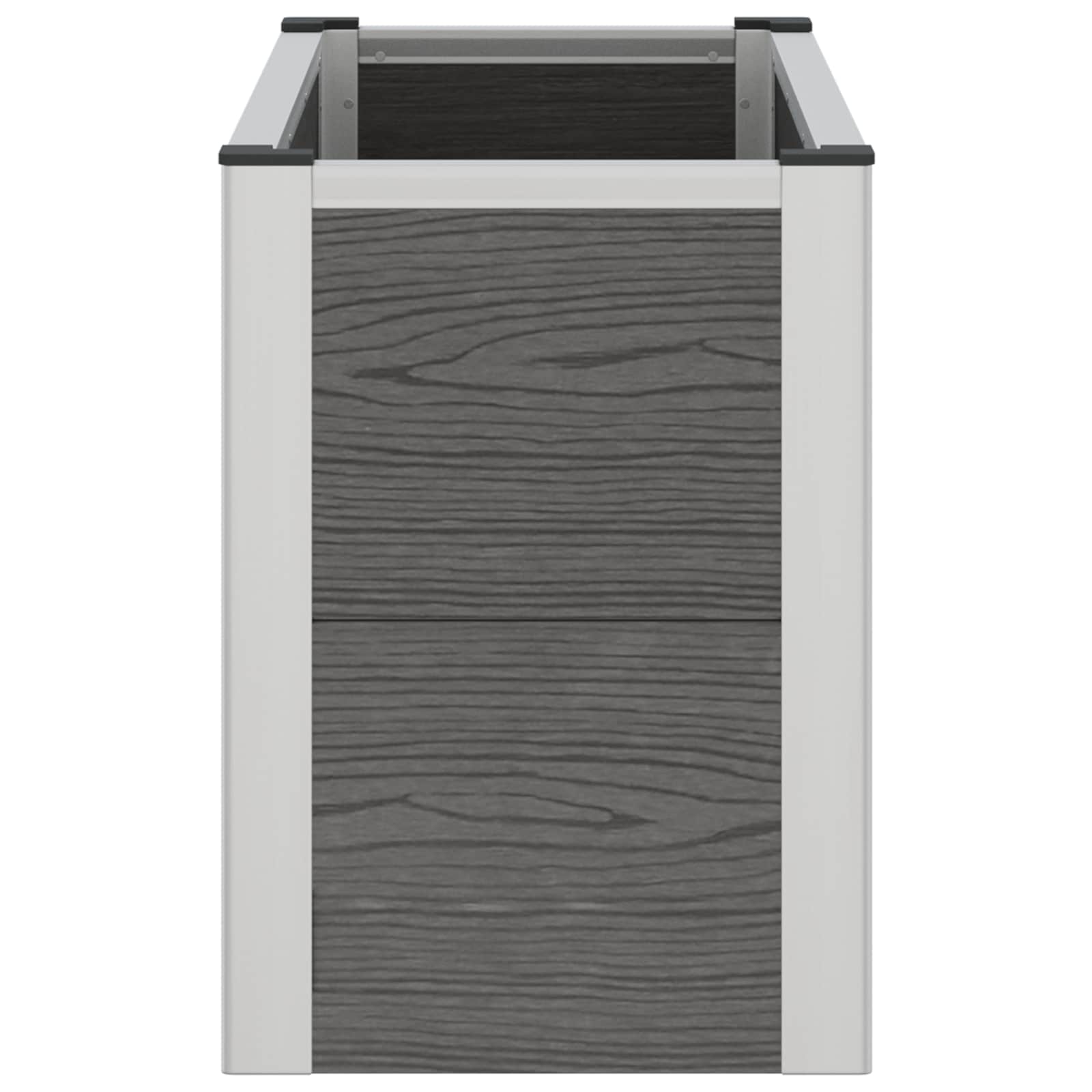 Verhoogde plantenbak Grijs 75 x 30 x 22 cm WPC en Aluminium