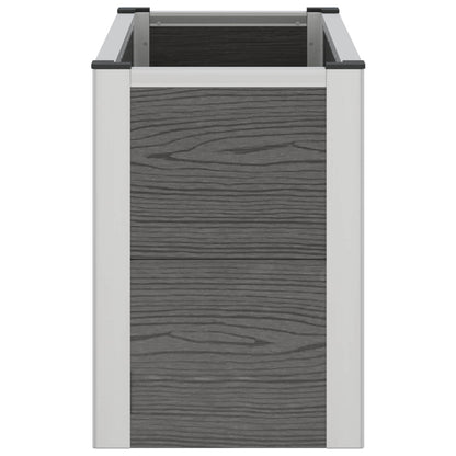 Verhoogde plantenbak Grijs 75 x 30 x 22 cm WPC en Aluminium