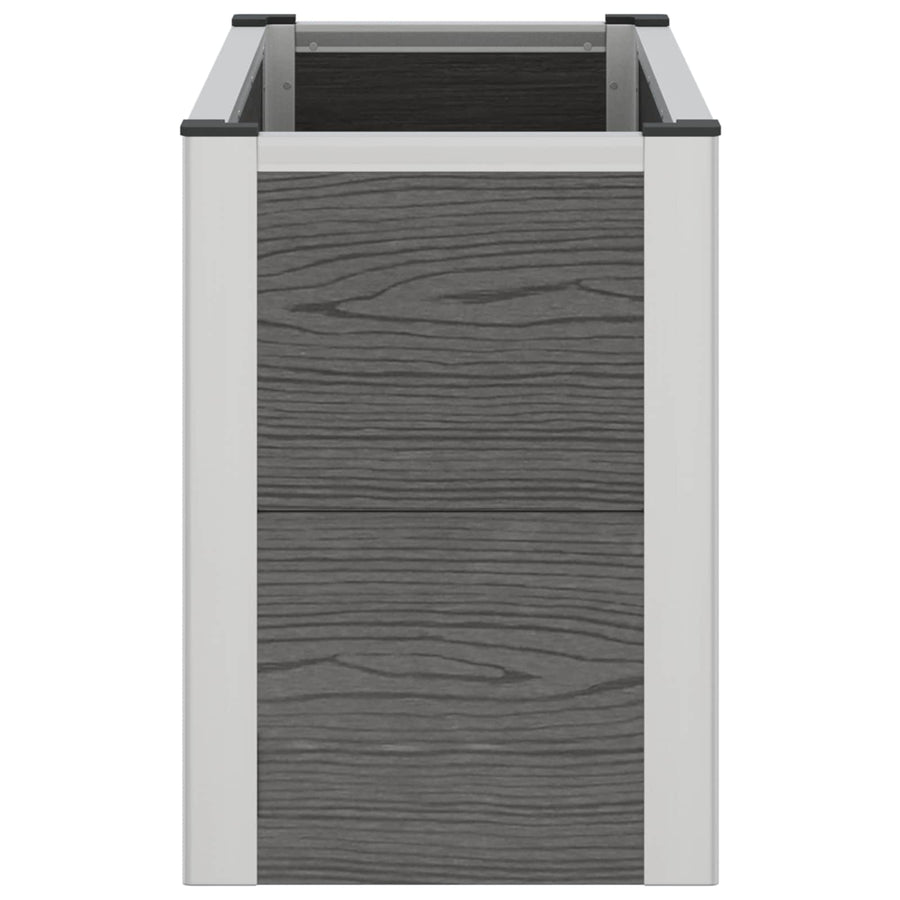 Verhoogde plantenbak Grijs 75 x 30 x 22 cm WPC en Aluminium
