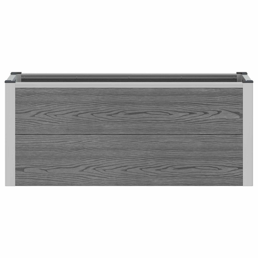 Verhoogde plantenbak Grijs 100 x 30 x 22 cm WPC en Aluminium
