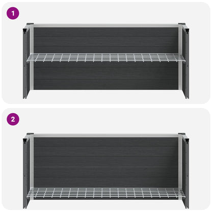 Verhoogde plantenbak Grijs 100 x 30 x 22 cm WPC en Aluminium