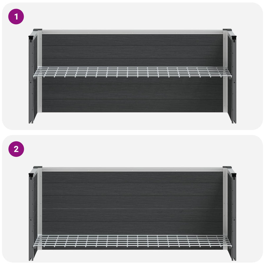 Verhoogde plantenbak Grijs 100 x 30 x 22 cm WPC en Aluminium