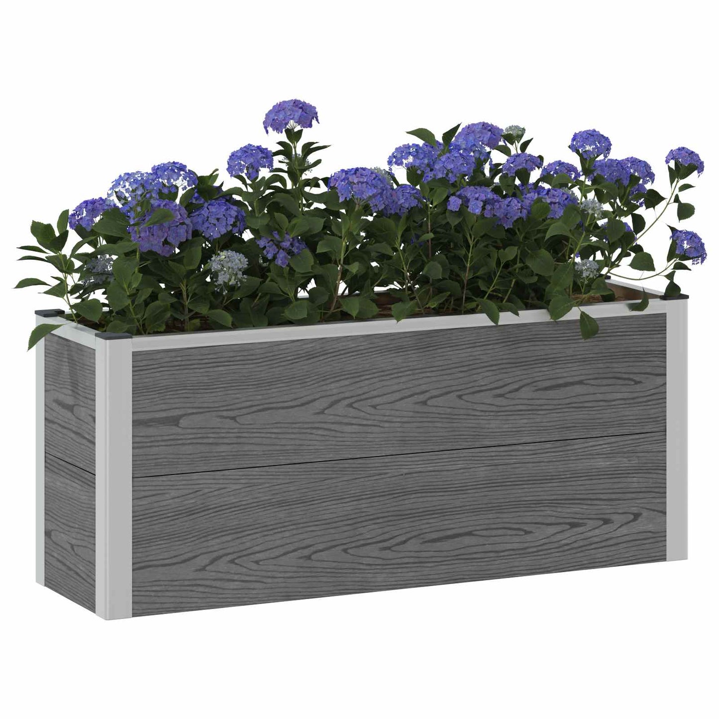 Verhoogde plantenbak Grijs 100 x 30 x 22 cm WPC en Aluminium