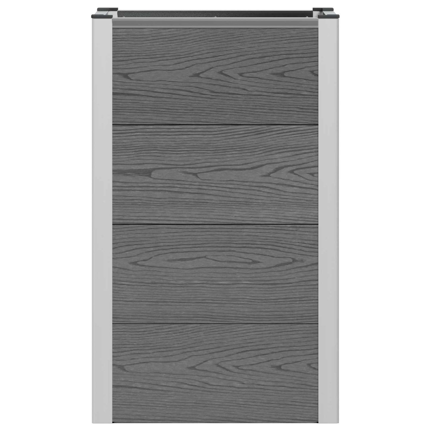 Verhoogde plantenbak Grijs 50 x 30 x 22 cm WPC en Aluminium