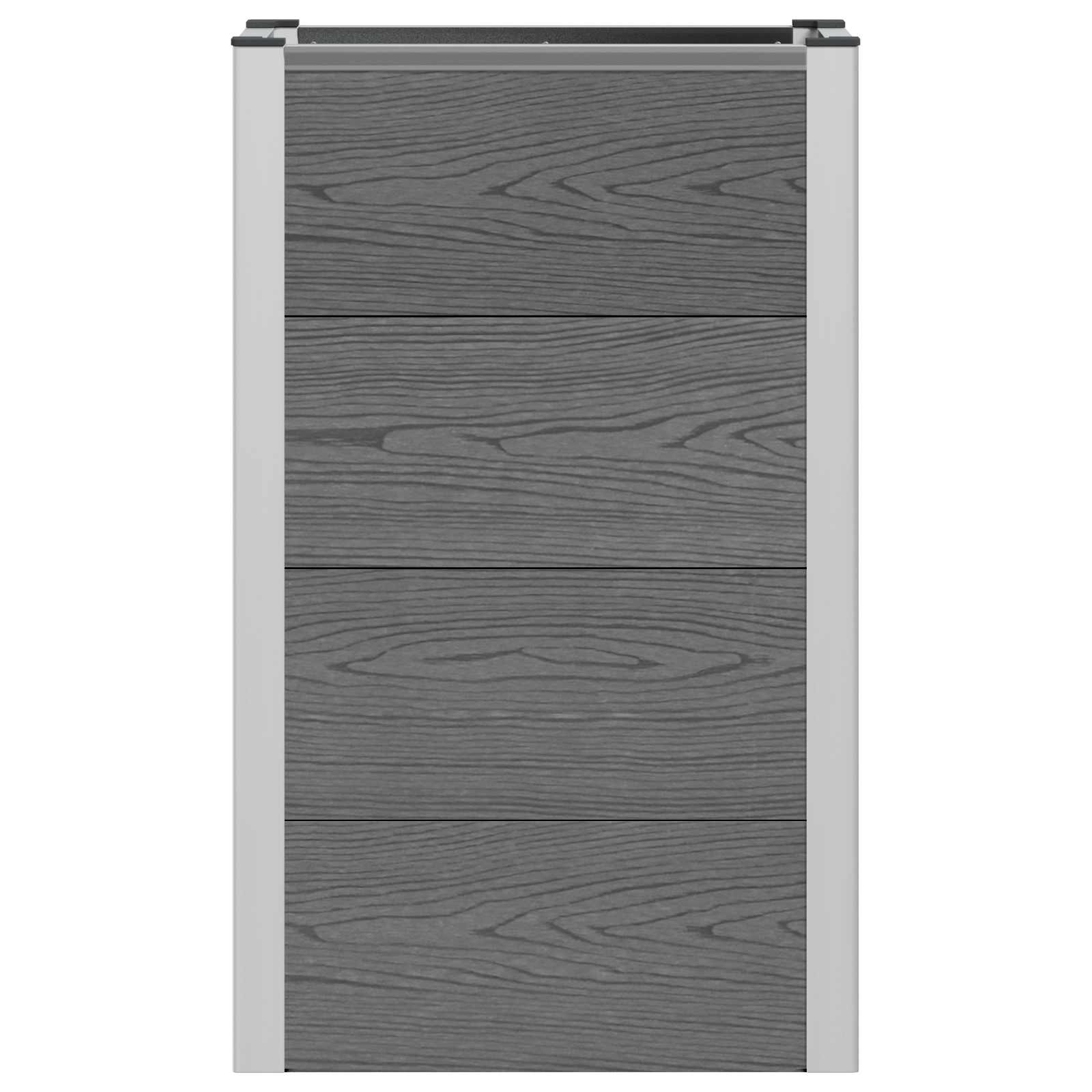 Verhoogde plantenbak Grijs 50 x 30 x 22 cm WPC en Aluminium