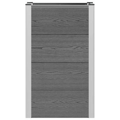 Verhoogde plantenbak Grijs 50 x 30 x 22 cm WPC en Aluminium