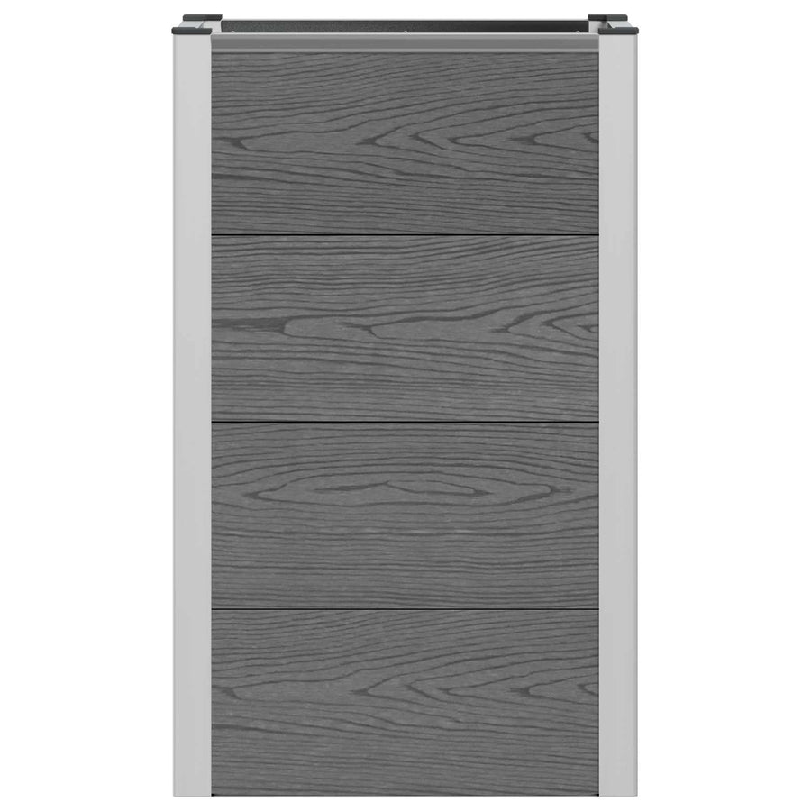 Verhoogde plantenbak Grijs 50 x 30 x 22 cm WPC en Aluminium