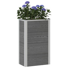 Verhoogde plantenbak Grijs 50 x 30 x 22 cm WPC en Aluminium