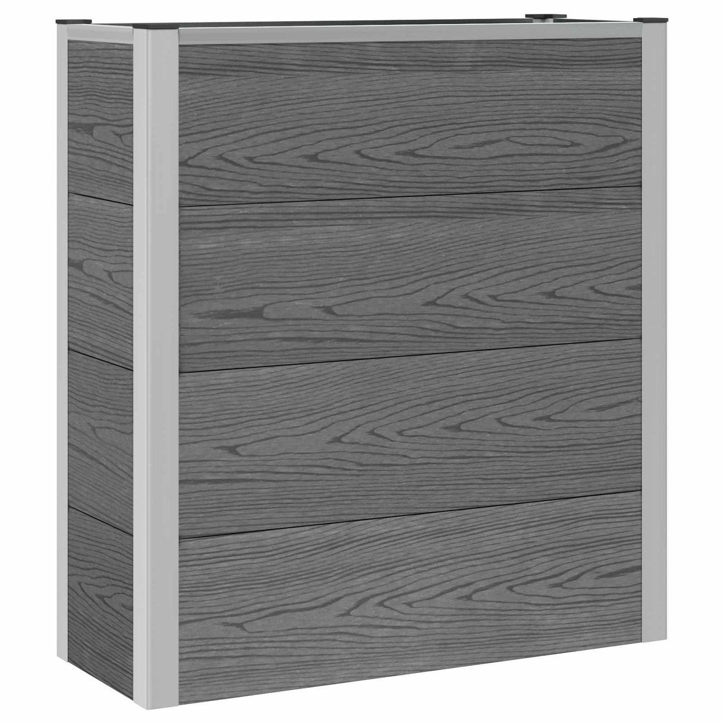 Verhoogde plantenbak Grijs 75 x 30 x 22 cm WPC en Aluminium
