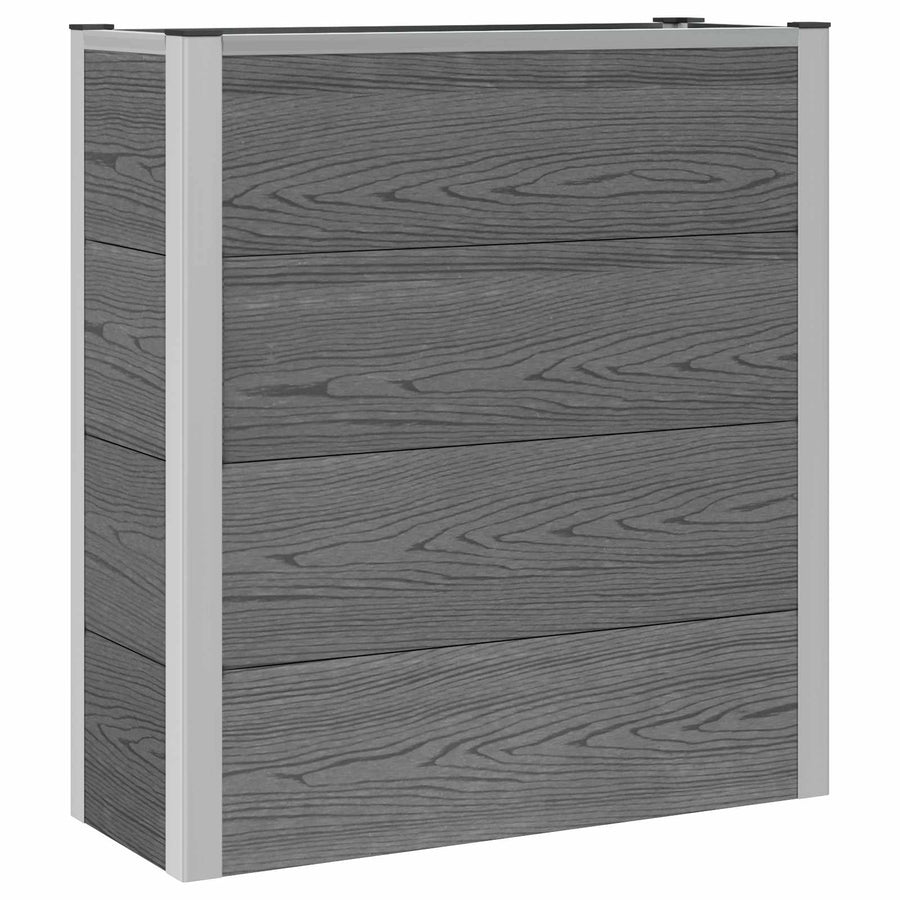 Verhoogde plantenbak Grijs 75 x 30 x 22 cm WPC en Aluminium