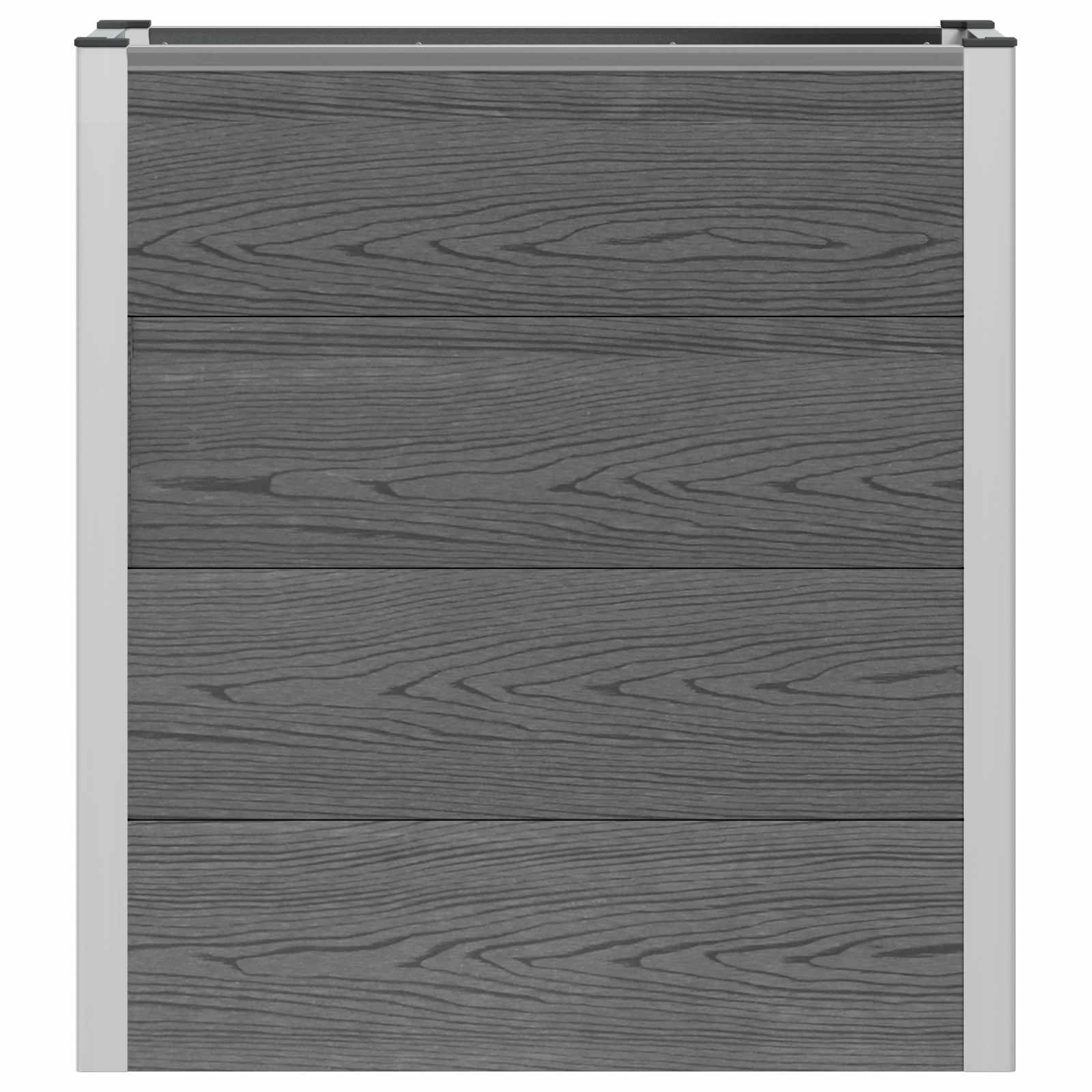 Verhoogde plantenbak Grijs 75 x 30 x 22 cm WPC en Aluminium