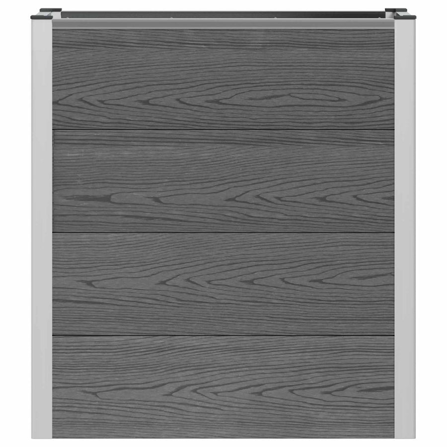 Verhoogde plantenbak Grijs 75 x 30 x 22 cm WPC en Aluminium
