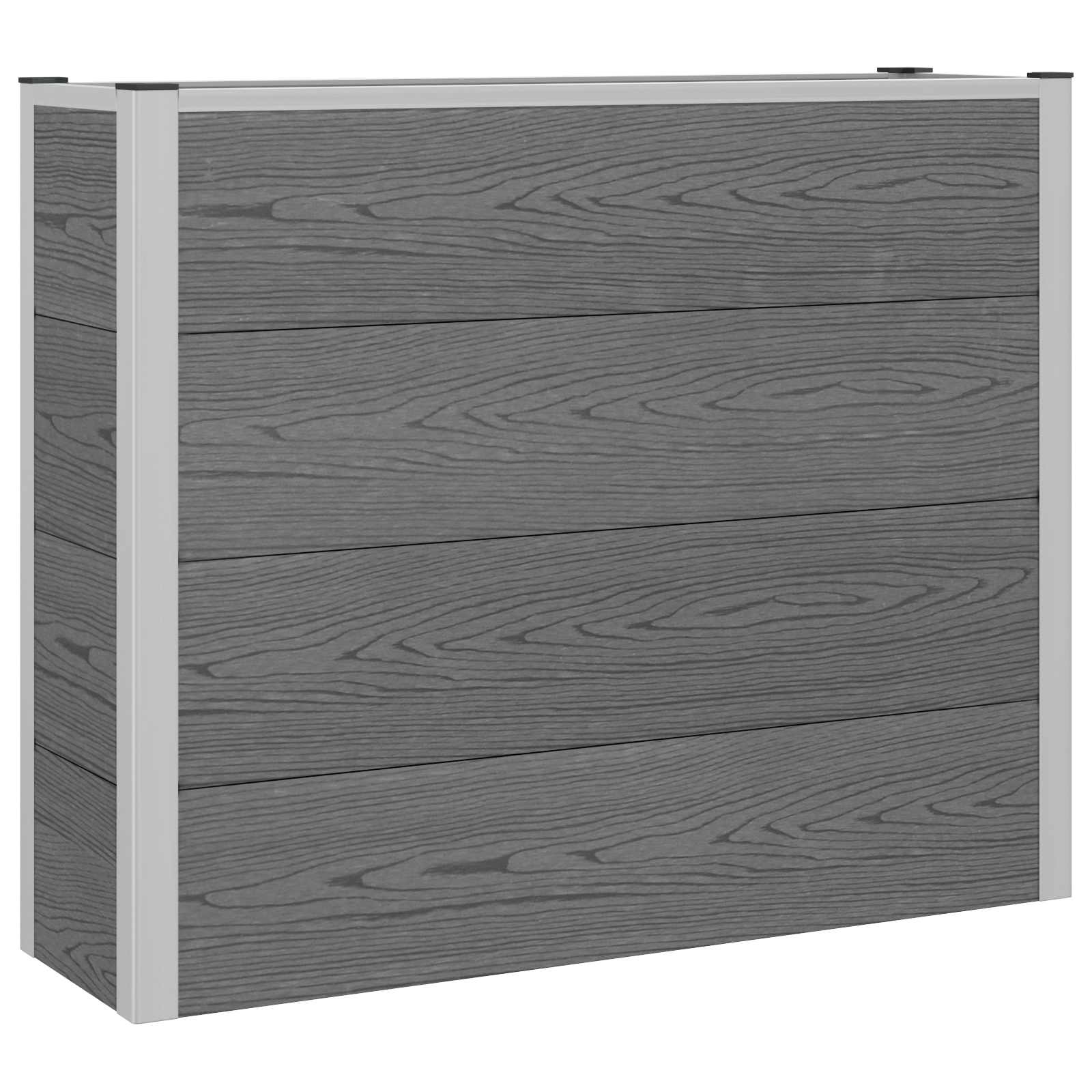 Verhoogde plantenbak Grijs 100 x 30 x 22 cm WPC en Aluminium