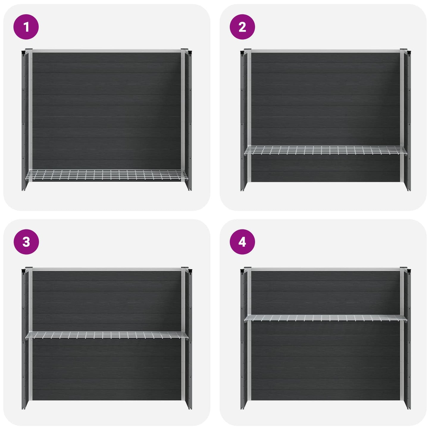 Verhoogde plantenbak Grijs 100 x 30 x 22 cm WPC en Aluminium