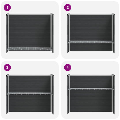 Verhoogde plantenbak Grijs 100 x 30 x 22 cm WPC en Aluminium