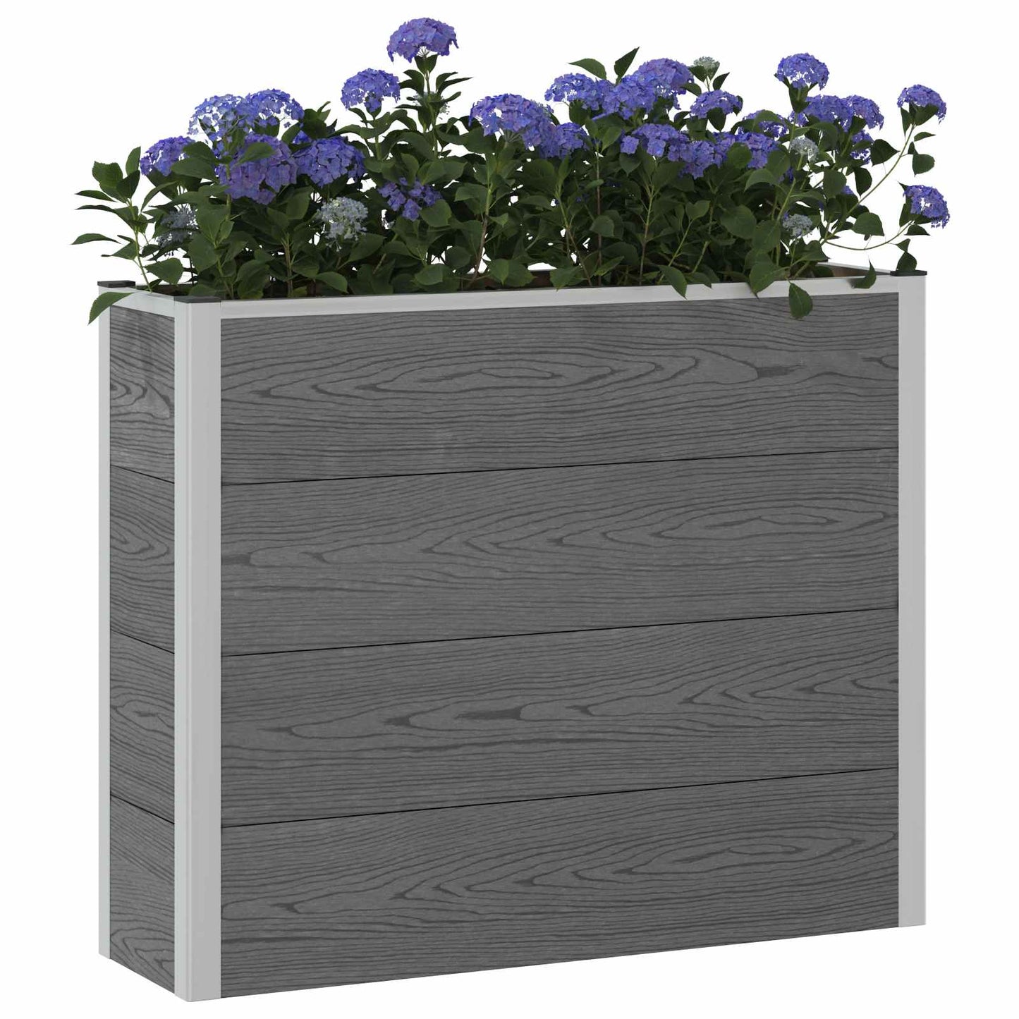 Verhoogde plantenbak Grijs 100 x 30 x 22 cm WPC en Aluminium
