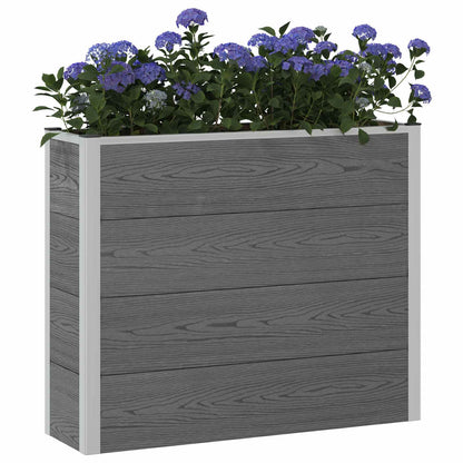Verhoogde plantenbak Grijs 100 x 30 x 22 cm WPC en Aluminium
