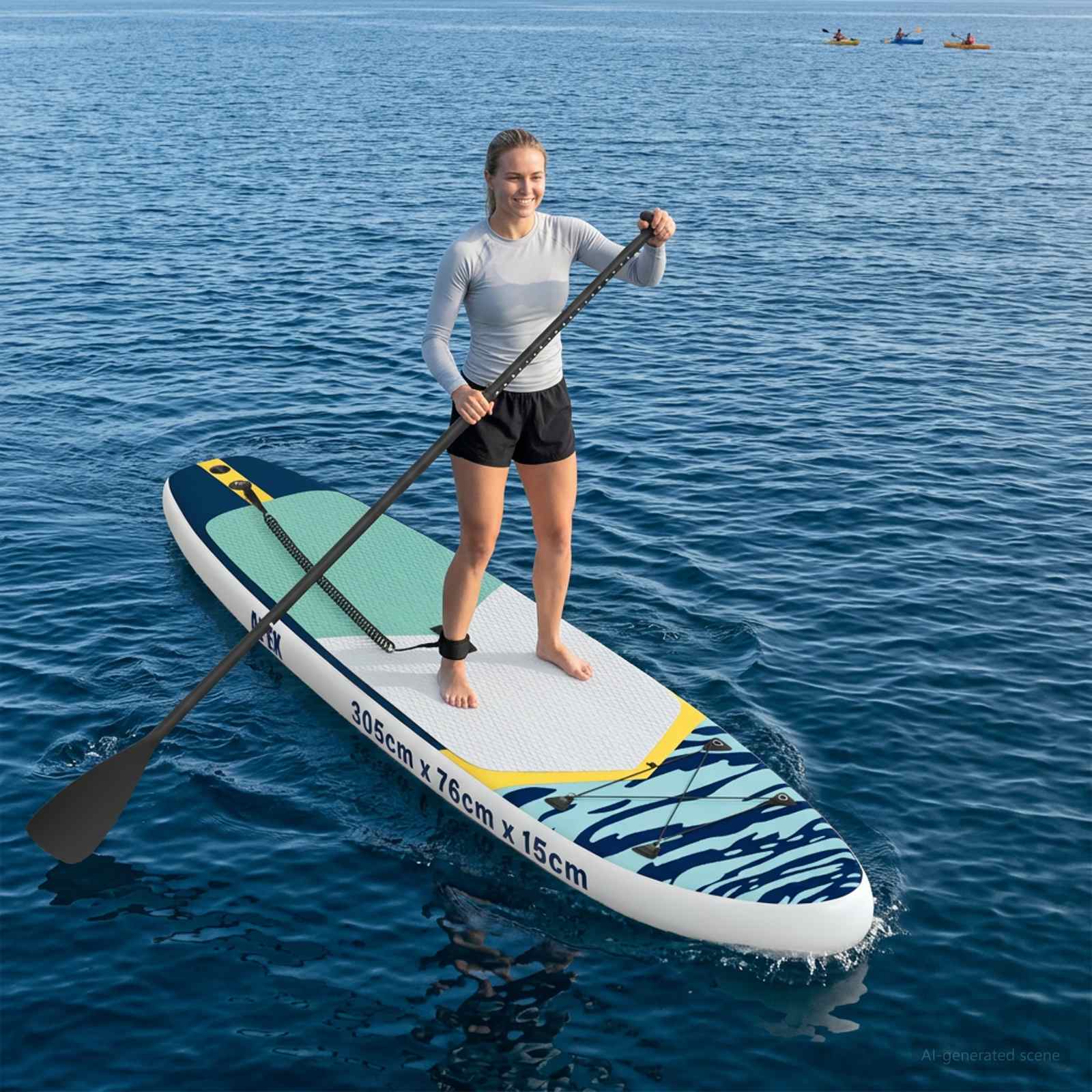 Opblaasbaar Stand Up Paddle Board APEX 305 x 76 x 15 cm Blauw