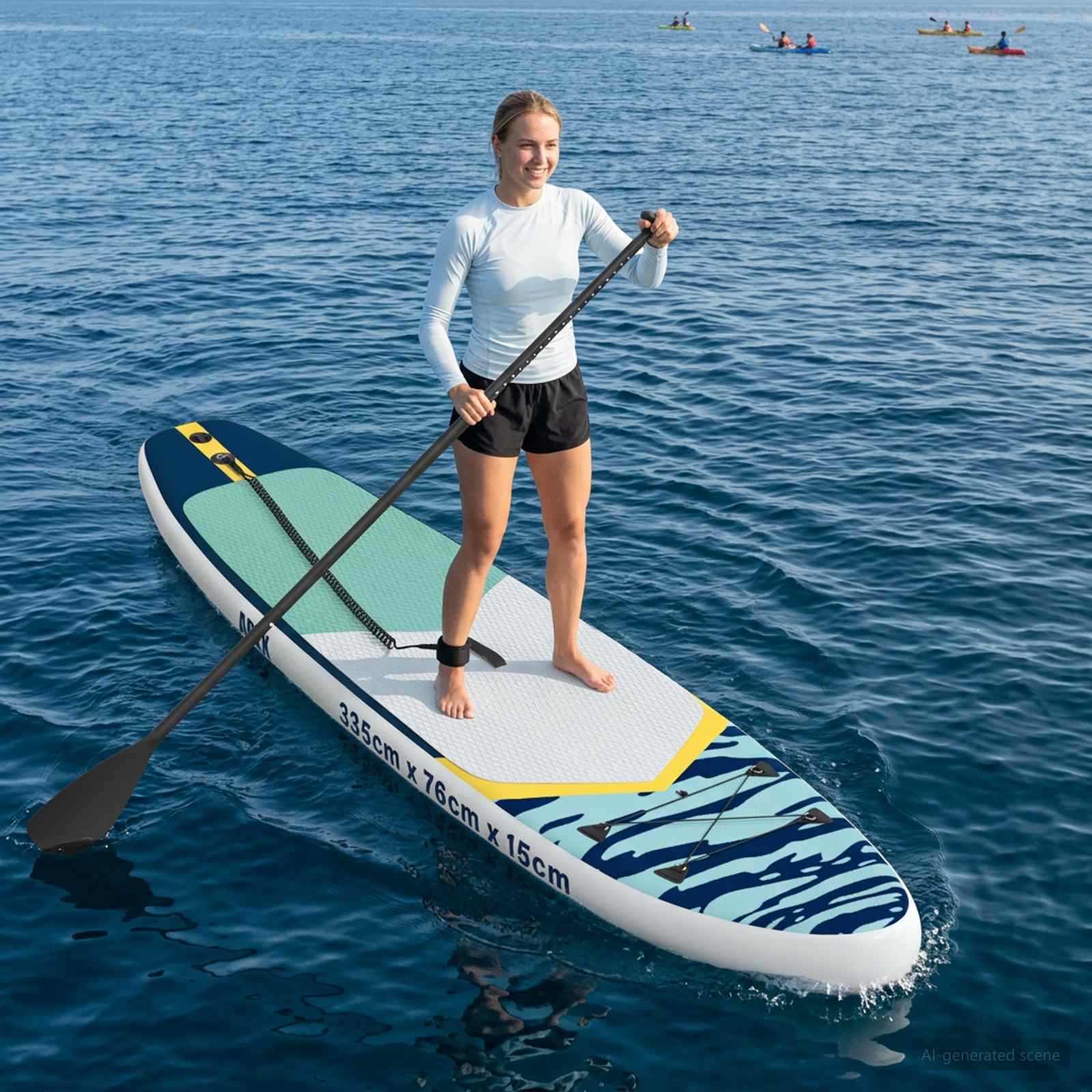 Opblaasbare Stand Up Paddle Board APEX 335 x 76 x 15 cm Blauw
