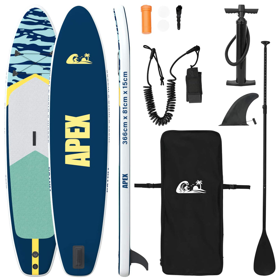 Opblaasbaar Stand Up Paddle Board APEX 366 x 81 x 15 cm Blauw