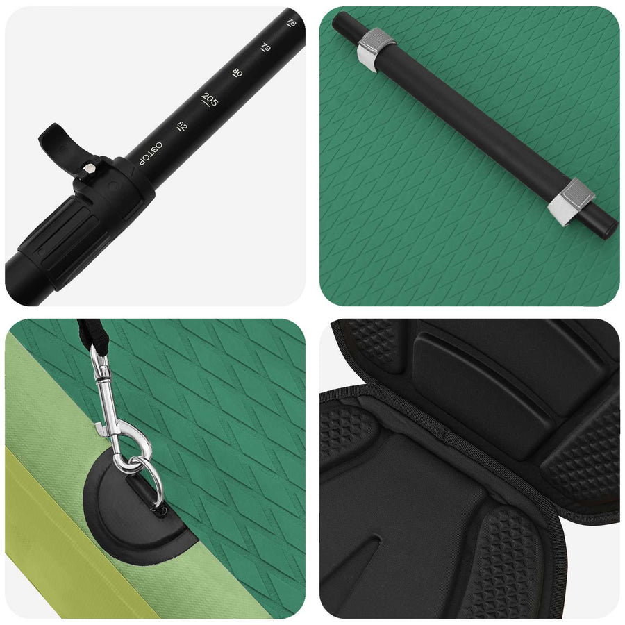 SUP Board met zitplaats 2-in-1 POSEIDON 305 x 76 x 15 cm Groen