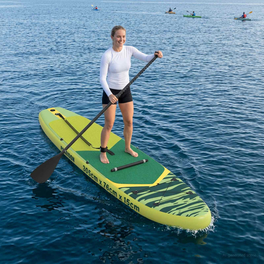 SUP Board met zitplaats 2-in-1 POSEIDON 305 x 76 x 15 cm Groen