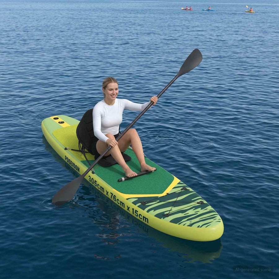 SUP Board met zitplaats 2-in-1 POSEIDON 305 x 76 x 15 cm Groen