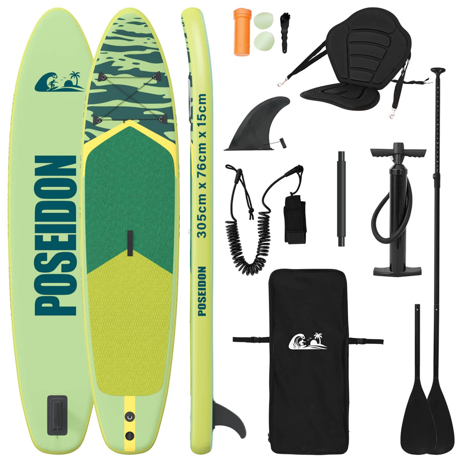 SUP Board met zitplaats 2-in-1 POSEIDON 305 x 76 x 15 cm Groen