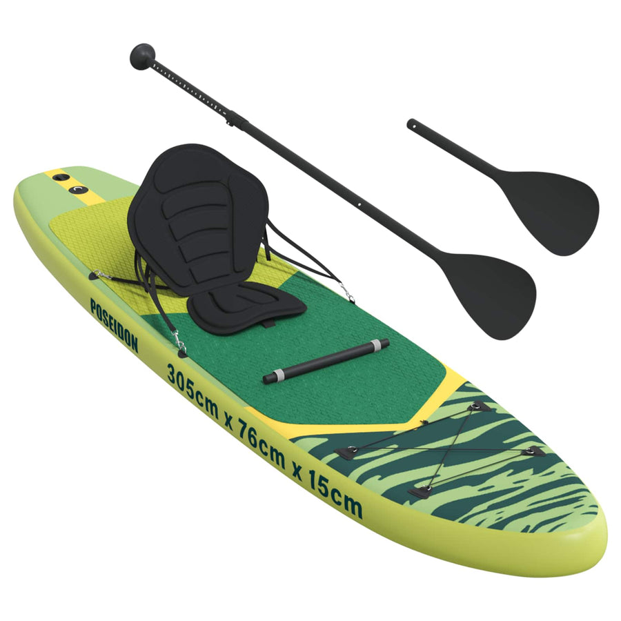 SUP Board met zitplaats 2-in-1 POSEIDON 305 x 76 x 15 cm Groen