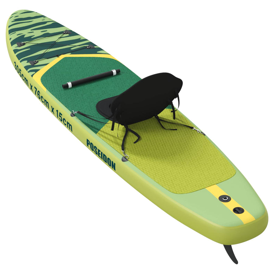 SUP Board met zitplaats 2-in-1 POSEIDON 305 x 76 x 15 cm Groen