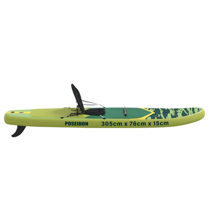 SUP Board met zitplaats 2-in-1 POSEIDON 305 x 76 x 15 cm Groen