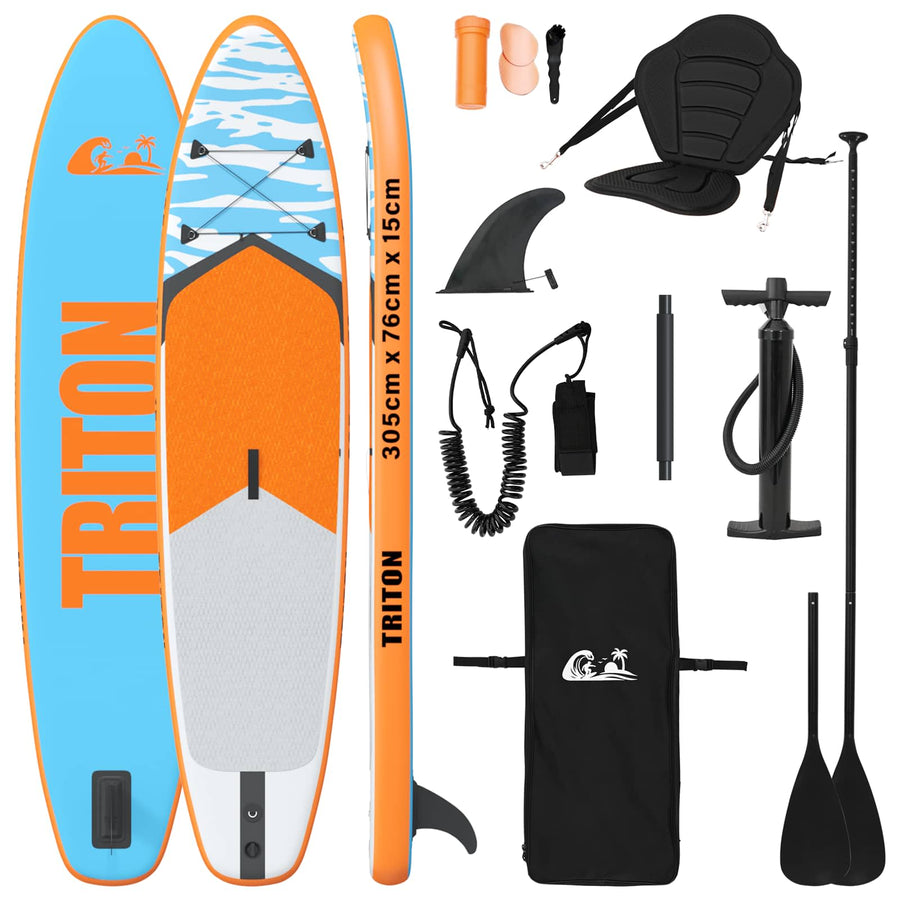 SUP Board met zitplaats 2-in-1 TRITON 305 x 76 x 15 cm Blauw