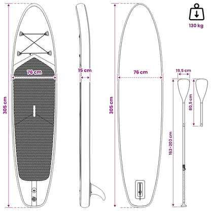 SUP Board met zitplaats 2-in-1 TRITON 305 x 76 x 15 cm Blauw